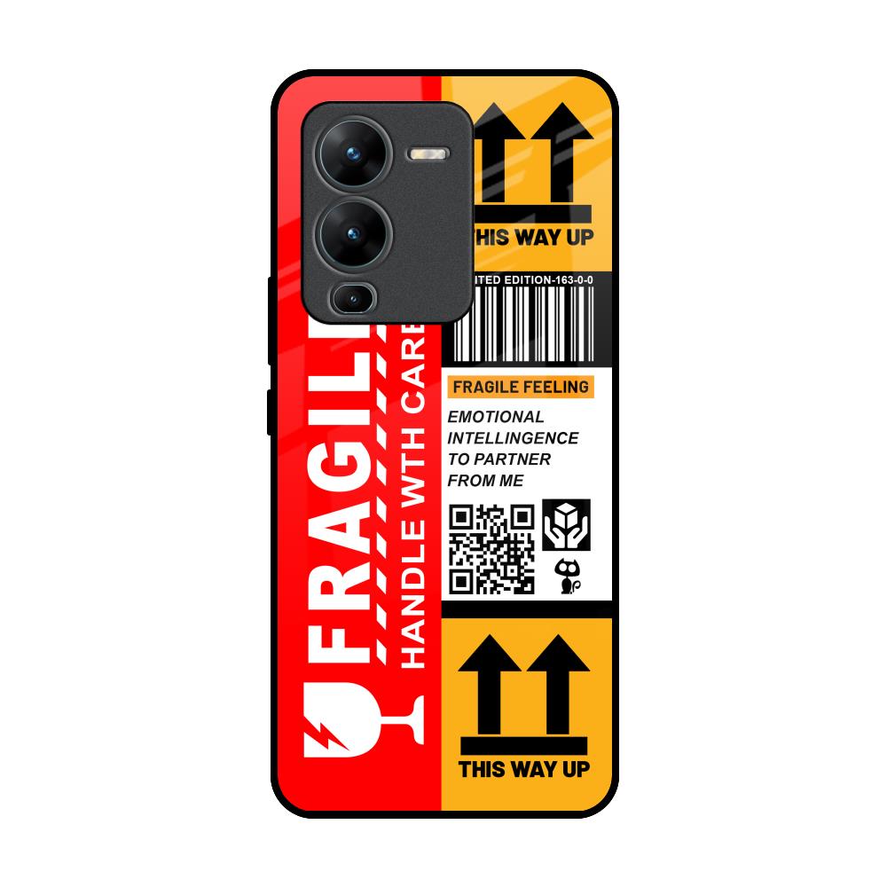 Handle With Care Vivo V25 Pro Glass Back Cover Online