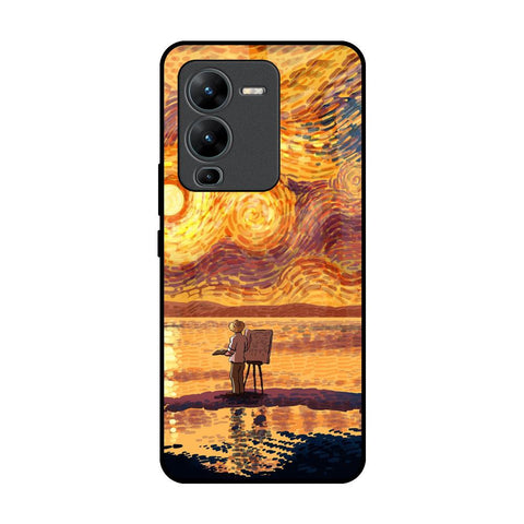 Sunset Vincent Vivo V25 Pro Glass Back Cover Online