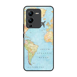 Travel Map Vivo V25 Pro Glass Back Cover Online