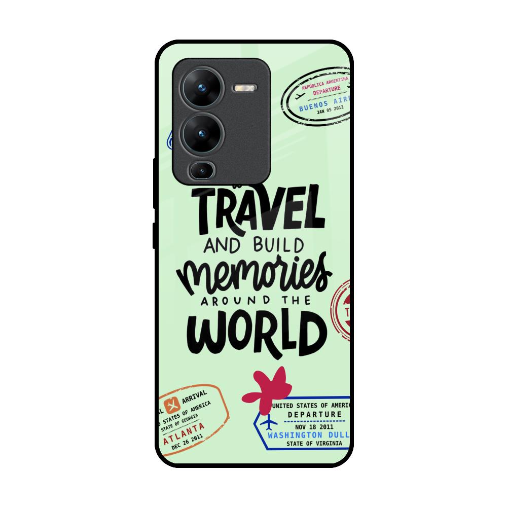 Travel Stamps Vivo V25 Pro Glass Back Cover Online