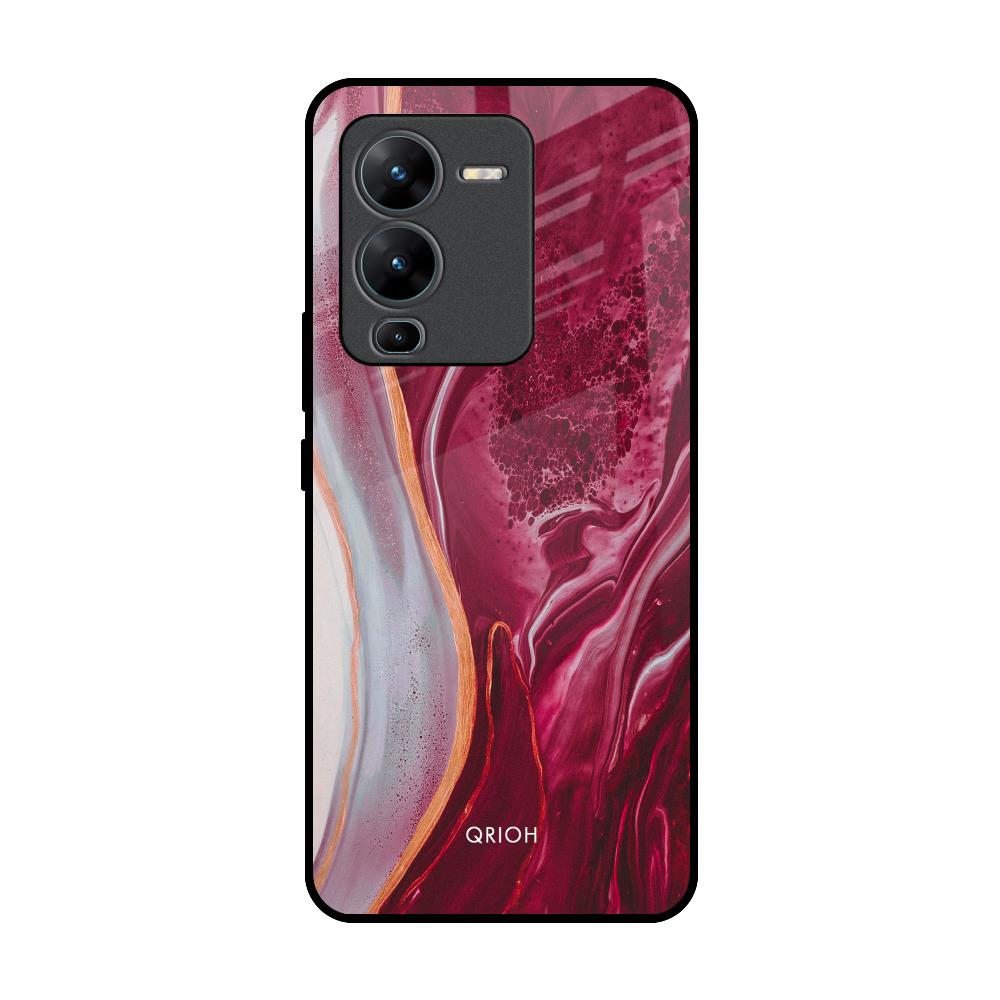 Crimson Ruby Vivo V25 Pro Glass Back Cover Online