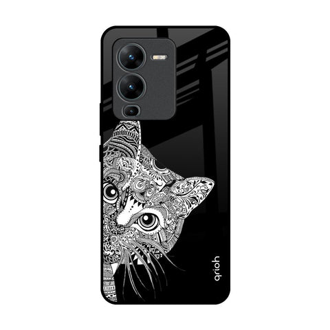 Kitten Mandala Vivo V25 Pro Glass Back Cover Online