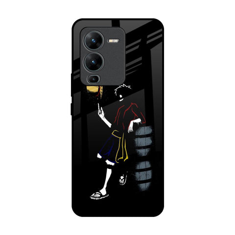 Luffy Line Art Vivo V25 Pro Glass Back Cover Online