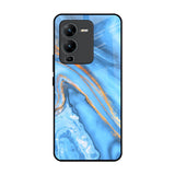 Vibrant Blue Marble Vivo V25 Pro Glass Back Cover Online