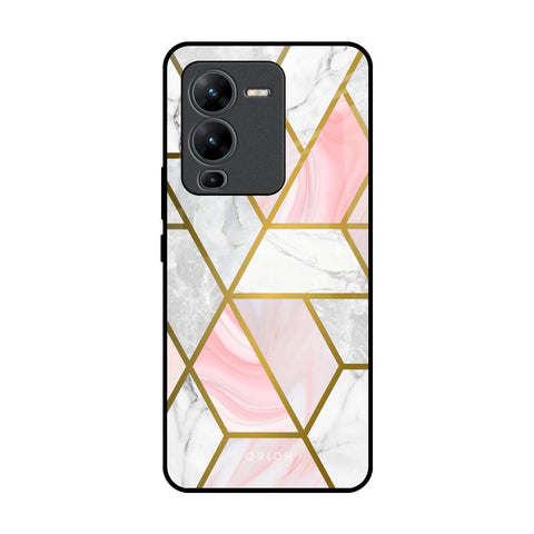Geometrical Marble Vivo V25 Pro Glass Back Cover Online
