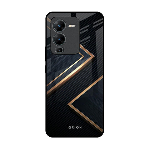 Sleek Golden & Navy Vivo V25 Pro Glass Back Cover Online