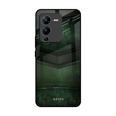 Green Leather Vivo V25 Pro Glass Back Cover Online