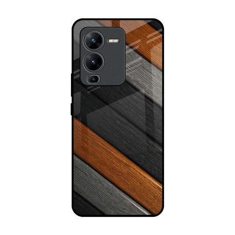 Tri Color Wood Vivo V25 Pro Glass Back Cover Online