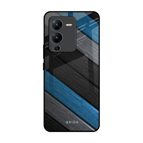 Multicolor Wooden Effect Vivo V25 Pro Glass Back Cover Online