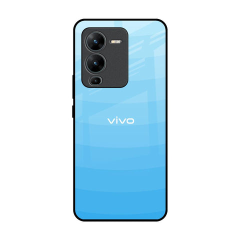 Wavy Blue Pattern Vivo V25 Pro Glass Back Cover Online