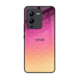 Geometric Pink Diamond Vivo V25 Pro Glass Back Cover Online