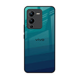 Green Triangle Pattern Vivo V25 Pro Glass Back Cover Online