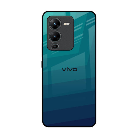 Green Triangle Pattern Vivo V25 Pro Glass Back Cover Online