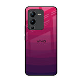 Wavy Pink Pattern Vivo V25 Pro Glass Back Cover Online