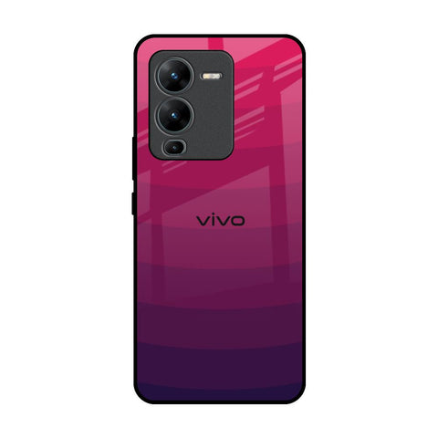 Wavy Pink Pattern Vivo V25 Pro Glass Back Cover Online
