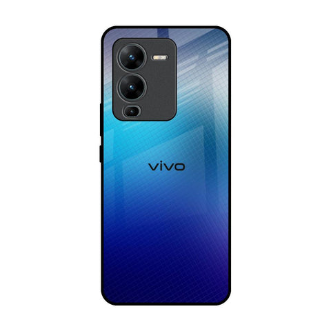 Blue Rhombus Pattern Vivo V25 Pro Glass Back Cover Online