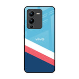 Pink & White Stripes Vivo V25 Pro Glass Back Cover Online