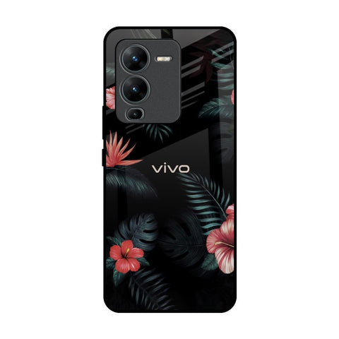 Tropical Art Flower Vivo V25 Pro Glass Back Cover Online