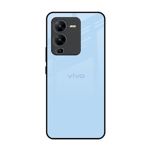 Pastel Sky Blue Vivo V25 Pro Glass Back Cover Online