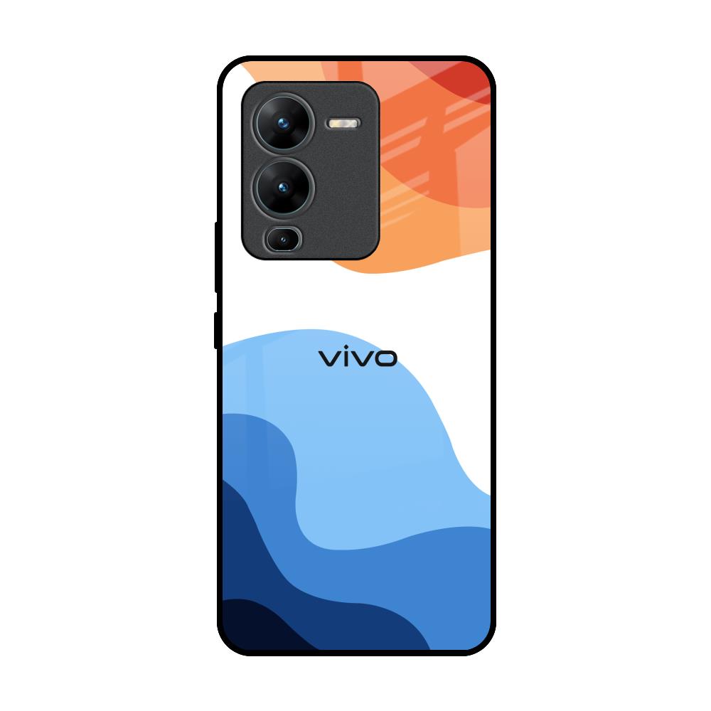 Wavy Color Pattern Vivo V25 Pro Glass Back Cover Online