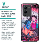 Radha Krishna Art Glass Case for Vivo V25 Pro