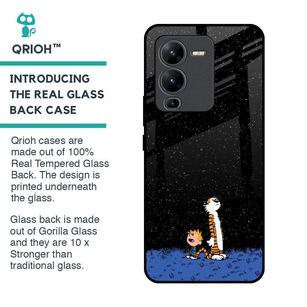 Night Sky Star Glass Case for Vivo V25 Pro