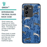 Blue Cheetah Glass Case for Vivo V25 Pro