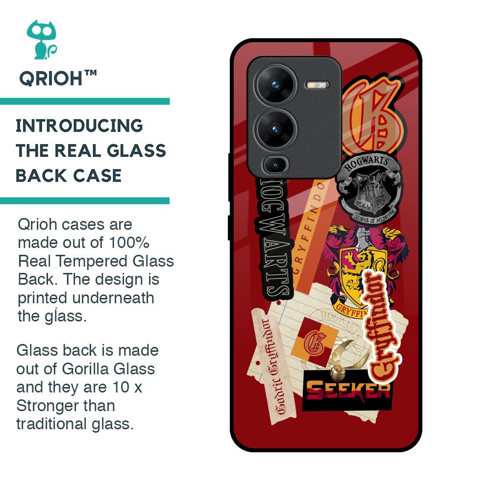 Gryffindor Glass Case for Vivo V25 Pro