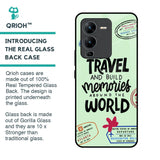Travel Stamps Glass Case for Vivo V25 Pro