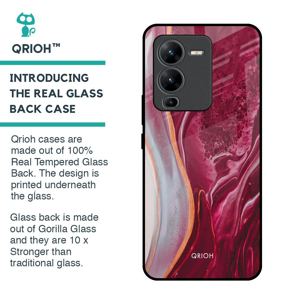 Crimson Ruby Glass Case for Vivo V25 Pro
