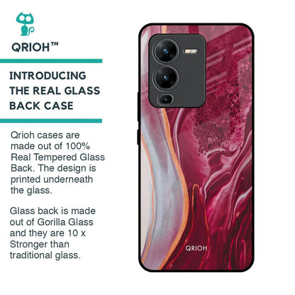 Crimson Ruby Glass Case for Vivo V25 Pro