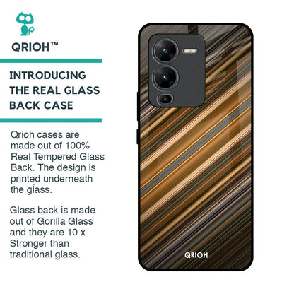 Diagonal Slash Pattern Glass Case for Vivo V25 Pro