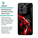 Red Angry Lion Glass Case for Vivo V25 Pro