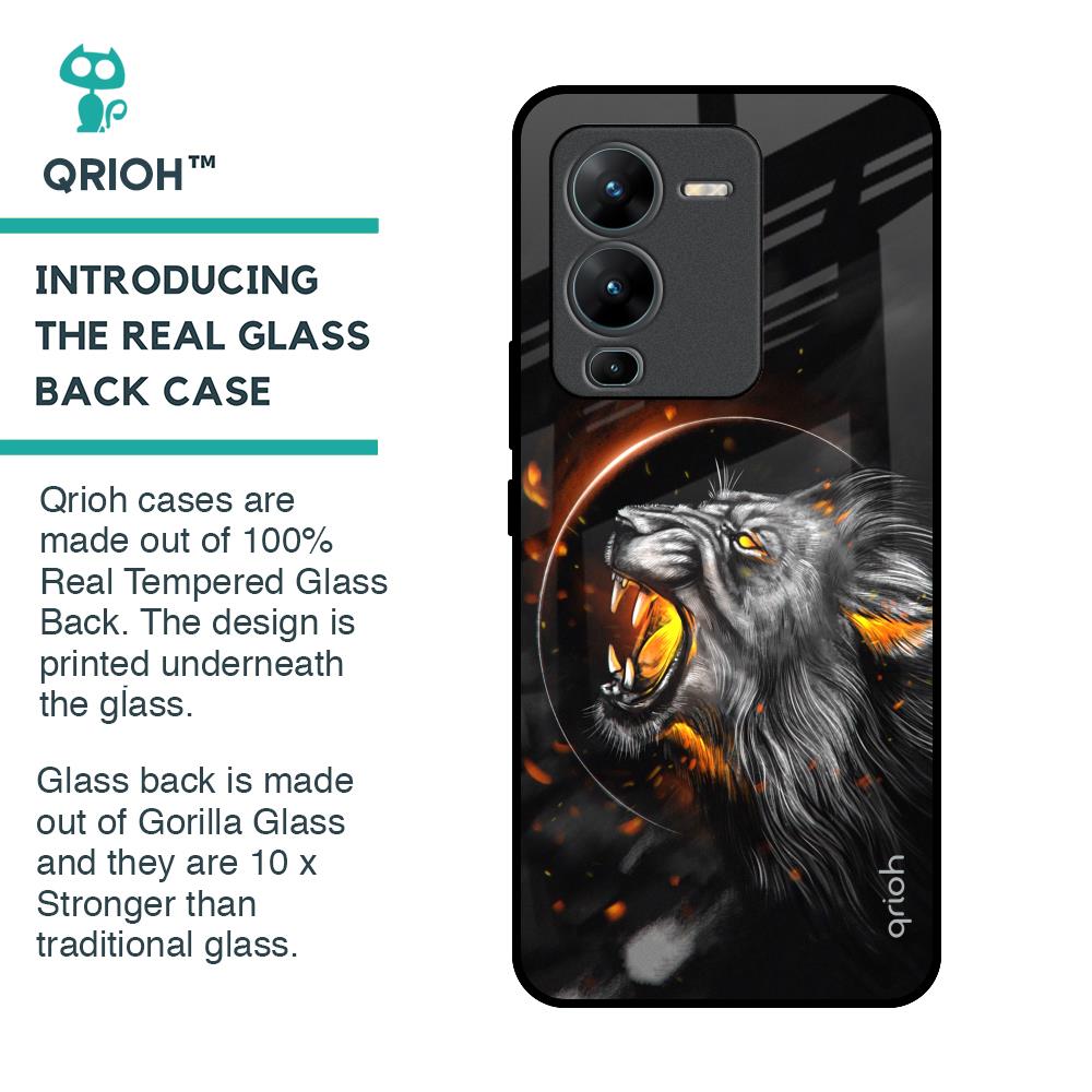 Aggressive Lion Glass Case for Vivo V25 Pro