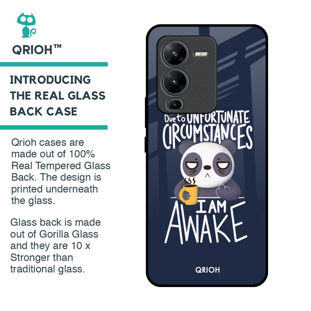 Struggling Panda Glass Case for Vivo V25 Pro
