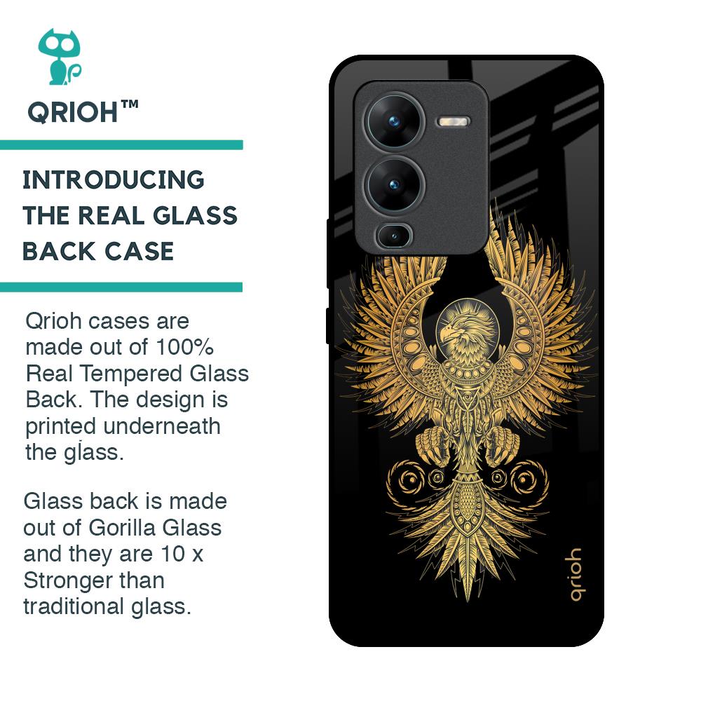 Mythical Phoenix Art Glass Case for Vivo V25 Pro