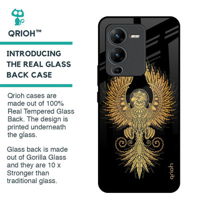Mythical Phoenix Art Glass Case for Vivo V25 Pro