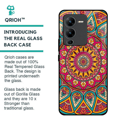 Elegant Mandala Glass Case for Vivo V25 Pro