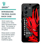 Red Vegeta Glass Case for Vivo V25 Pro