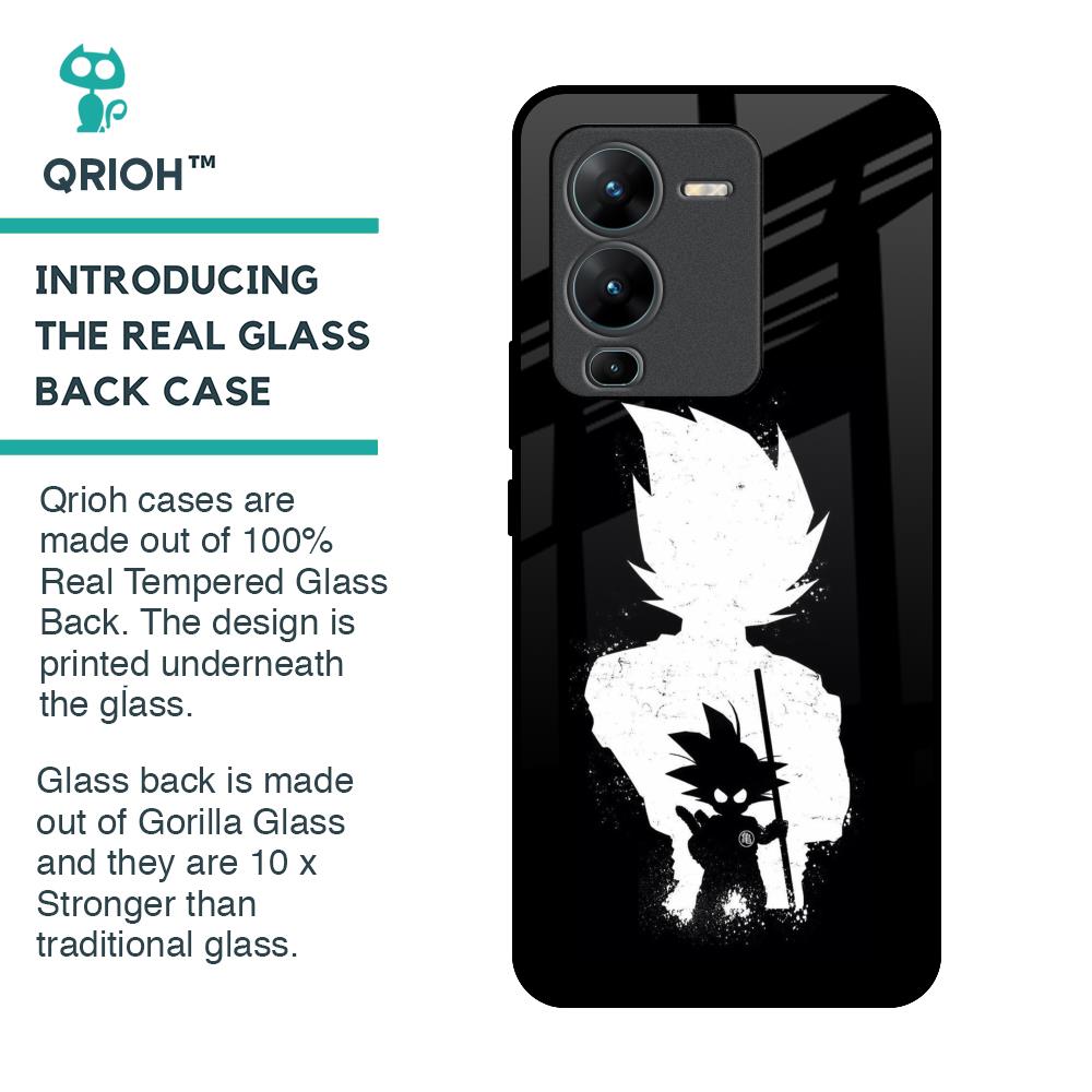 Monochrome Goku Glass Case for Vivo V25 Pro