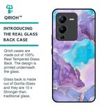 Alcohol ink Marble Glass Case for Vivo V25 Pro