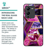 Electroplated Geometric Marble Glass Case for Vivo V25 Pro