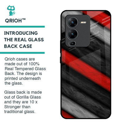 Soft Wooden Texture Glass Case for Vivo V25 Pro