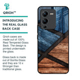 Wooden Tiles Glass Case for Vivo V25 Pro