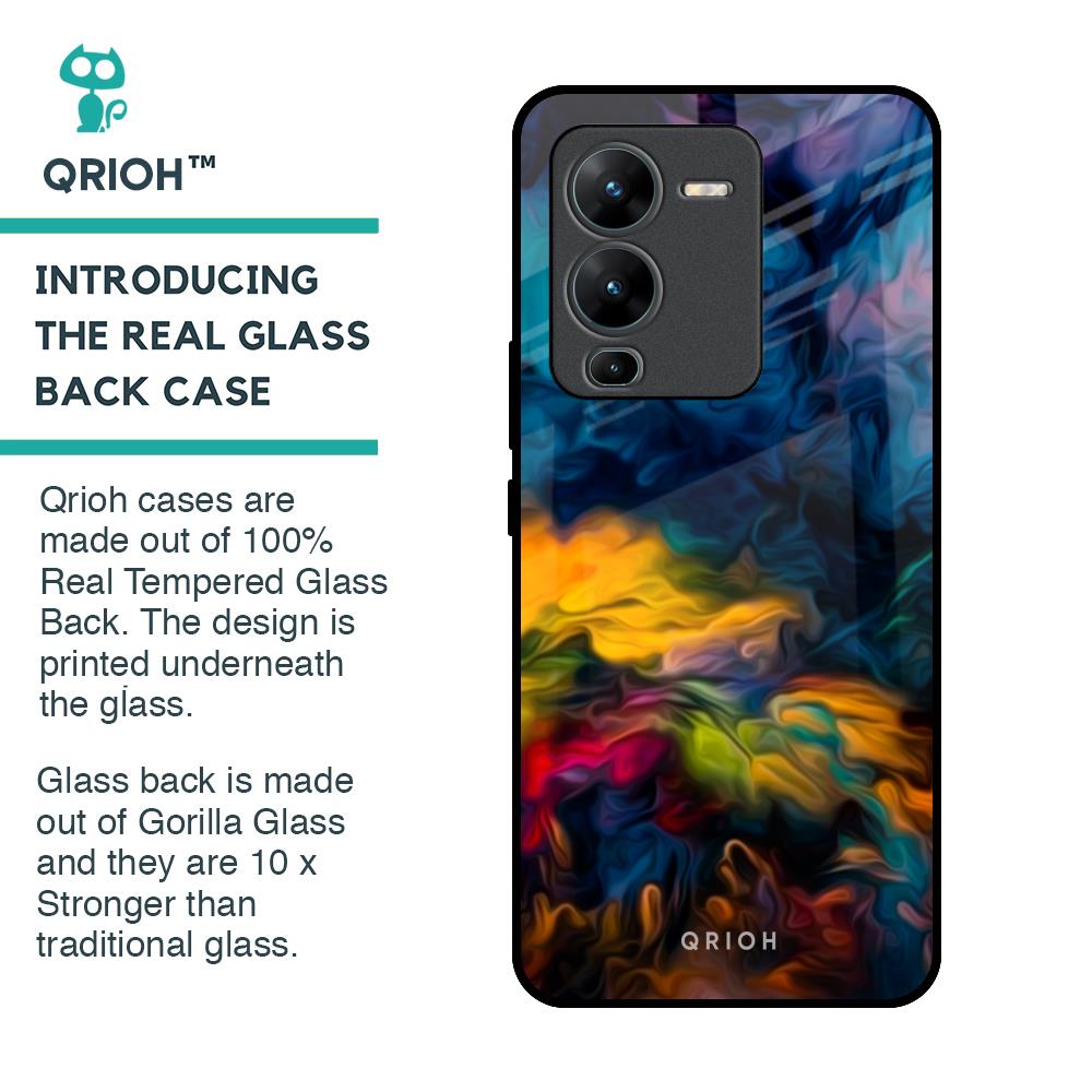 Multicolor Oil Painting Glass Case for Vivo V25 Pro