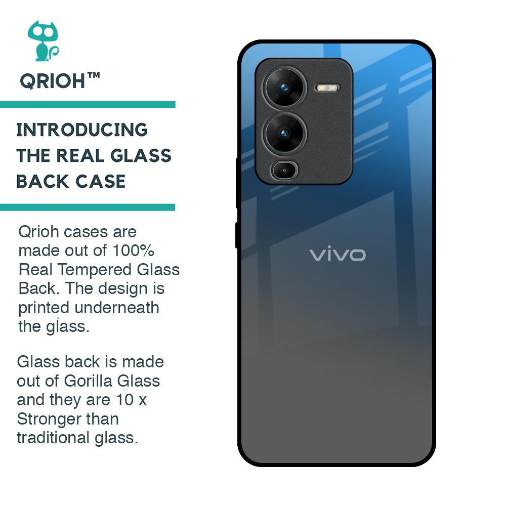 Blue Grey Ombre Glass Case for Vivo V25 Pro