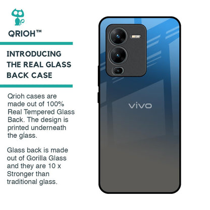 Blue Grey Ombre Glass Case for Vivo V25 Pro
