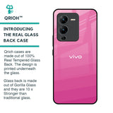 Pink Ribbon Caddy Glass Case for Vivo V25 Pro