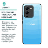Wavy Blue Pattern Glass Case for Vivo V25 Pro