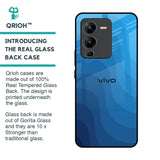 Blue Wave Abstract Glass Case for Vivo V25 Pro
